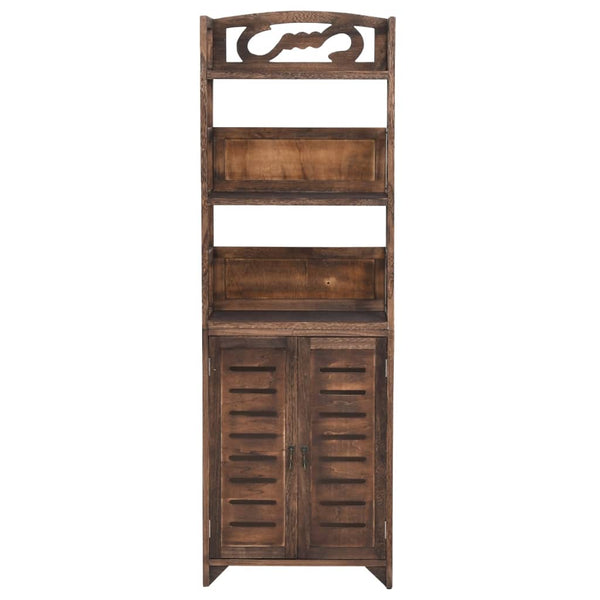 Vitrine Dunkelbraun Massivholz 140cm
