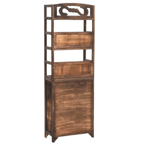 Vitrine Dunkelbraun Massivholz 140cm