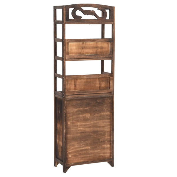 Vitrine Dunkelbraun Massivholz 140cm