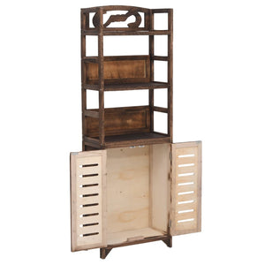Vitrine Dunkelbraun Massivholz 140cm