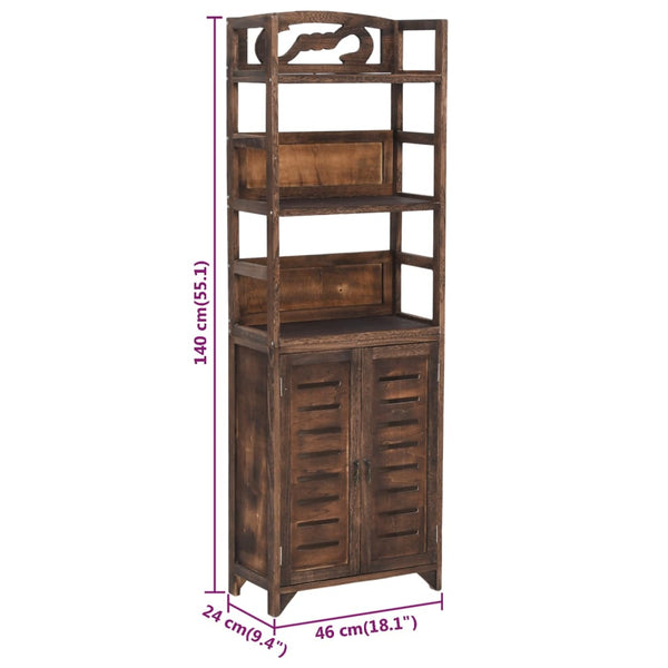 Vitrine Dunkelbraun Massivholz 140cm