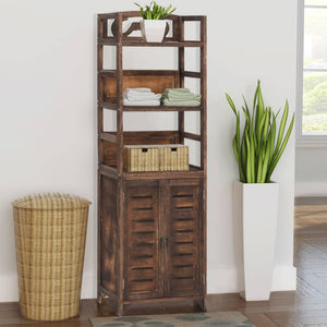 Vitrine Dunkelbraun Massivholz 140cm