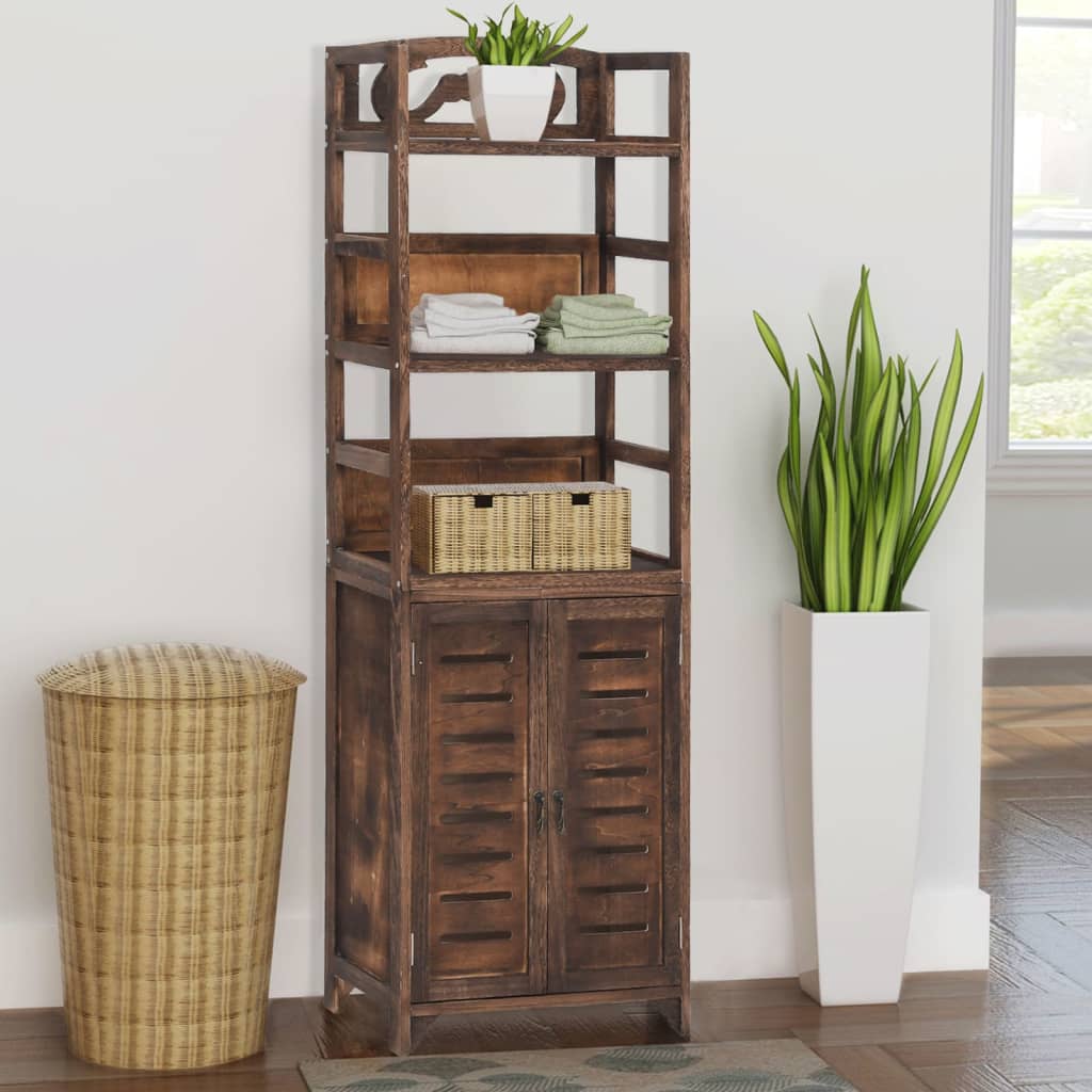 Vitrine Dunkelbraun Massivholz 140cm