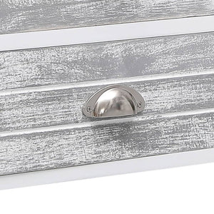 vidaXL Meuble TV blanc et gris 108x30x40 cm Bois de paulownia massif
