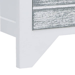 vidaXL Meuble TV blanc et gris 108x30x40 cm Bois de paulownia massif