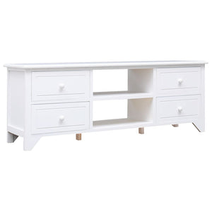 Weißer TV-Schrank Paulownia Massivholz 108cm