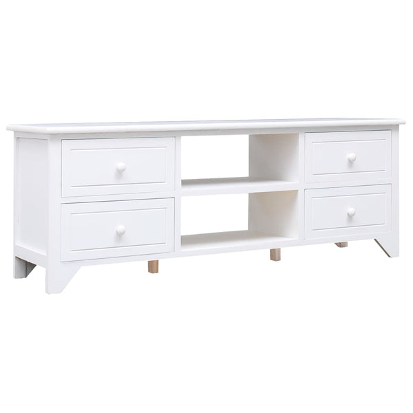 Weißer TV-Schrank Paulownia Massivholz 108cm