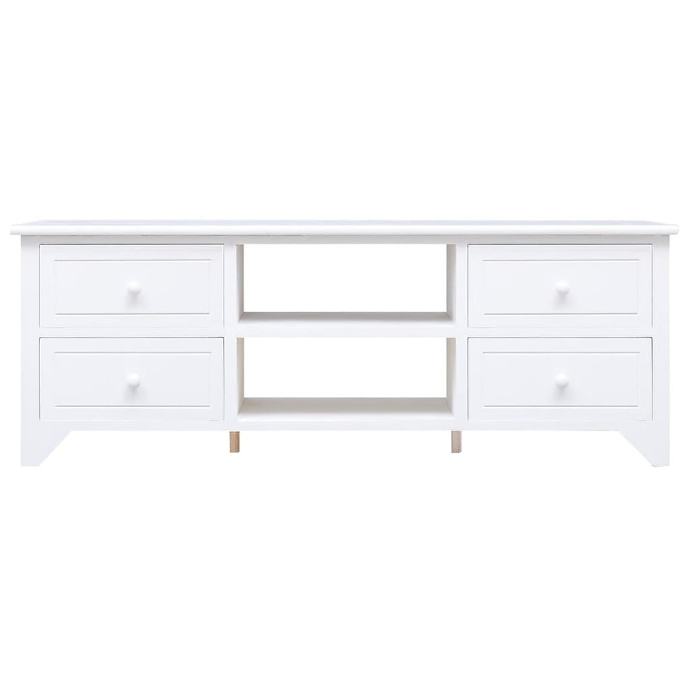 Weißer TV-Schrank Paulownia Massivholz 108cm