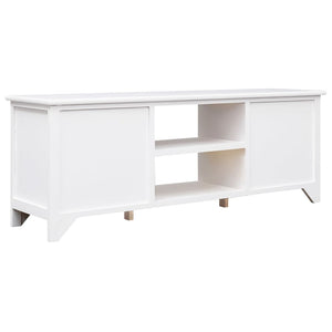 Weißer TV-Schrank Paulownia Massivholz 108cm