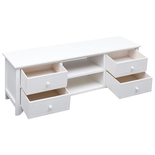 Weißer TV-Schrank Paulownia Massivholz 108cm
