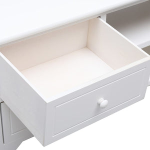 Weißer TV-Schrank Paulownia Massivholz 108cm