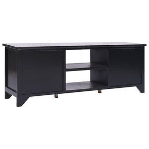 Schwarzer TV-Schrank Paulownia Massivholz 108 cm