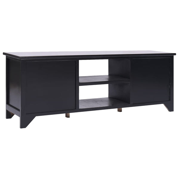 Schwarzer TV-Schrank Paulownia Massivholz 108 cm