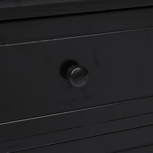 Schwarzer TV-Schrank Paulownia Massivholz 108 cm