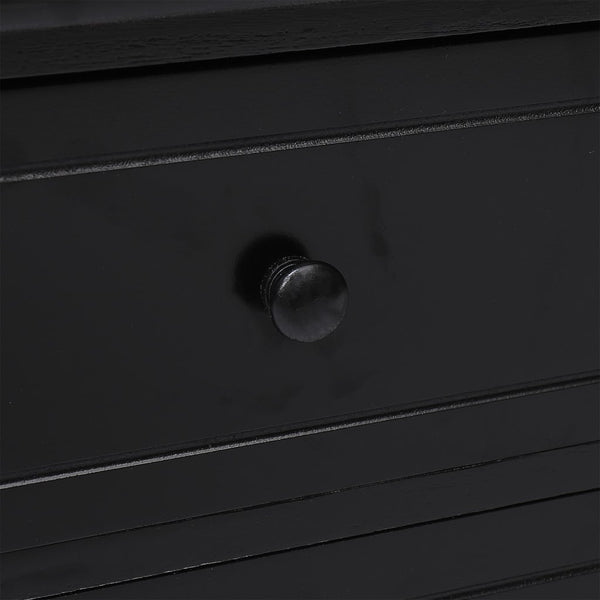 Schwarzer TV-Schrank Paulownia Massivholz 108 cm