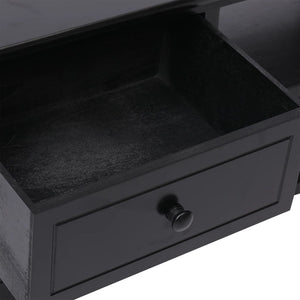 Schwarzer TV-Schrank Paulownia Massivholz 108 cm