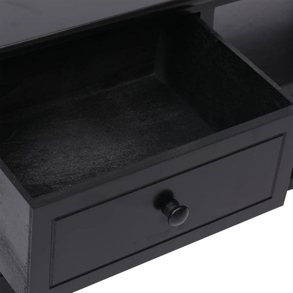 Schwarzer TV-Schrank Paulownia Massivholz 108 cm