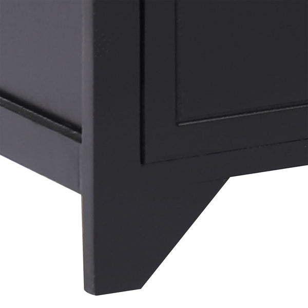 Schwarzer TV-Schrank Paulownia Massivholz 108 cm
