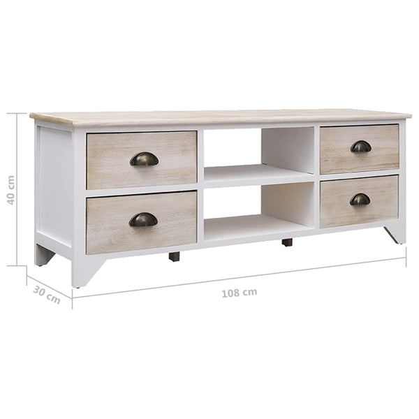 TV-Schrank Massivholz Paulownia 108 cm