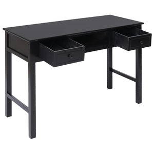 Schreibtisch Schwarz Massivholz 108x45 cm
