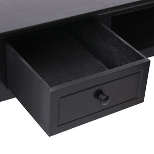Schreibtisch Schwarz Massivholz 108x45 cm