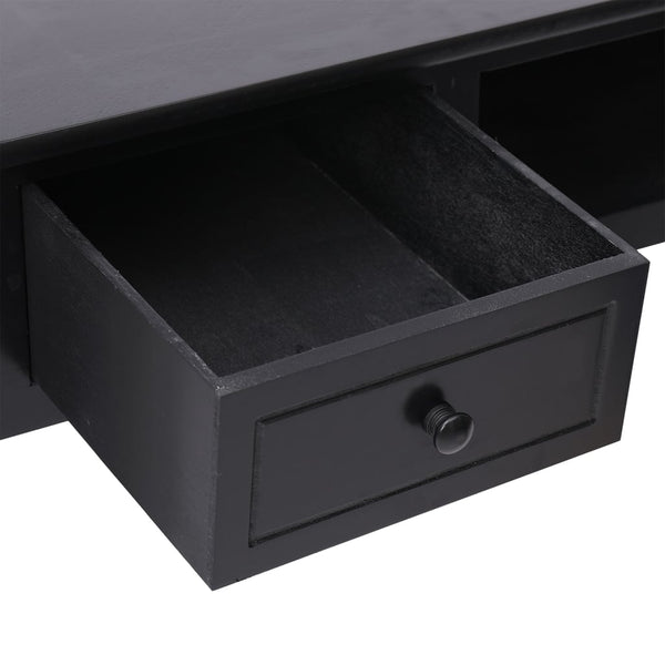 Schreibtisch Schwarz Massivholz 108x45 cm