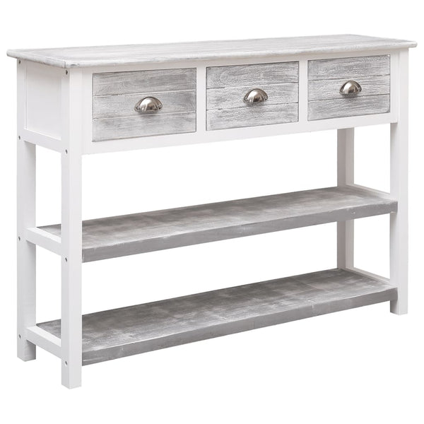 Antik-Graues Sideboard aus Paulowniaholz, 108 cm