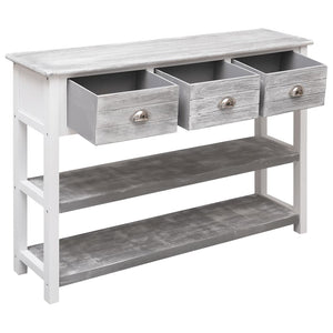 Antik-Graues Sideboard aus Paulowniaholz, 108 cm