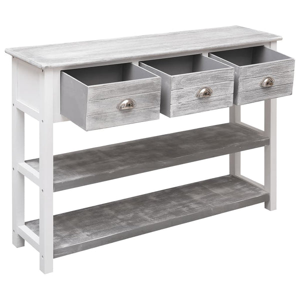 Antik-Graues Sideboard aus Paulowniaholz, 108 cm