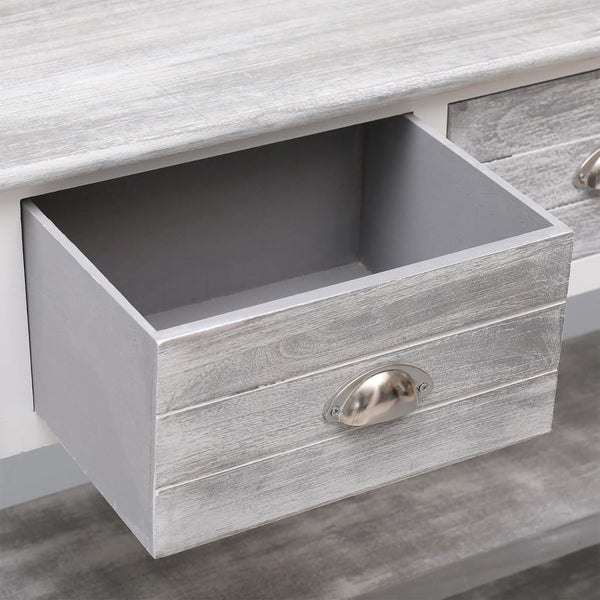 Antik-Graues Sideboard aus Paulowniaholz, 108 cm