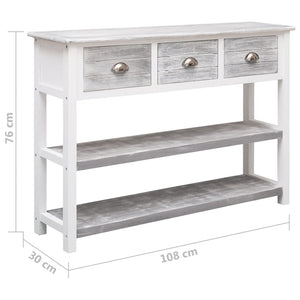 Antik-Graues Sideboard aus Paulowniaholz, 108 cm