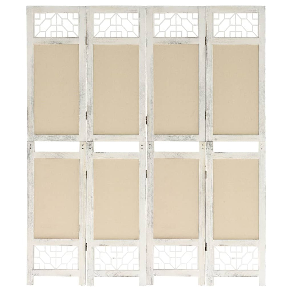 Creme Raumteiler 4-teilig 140x165 cm