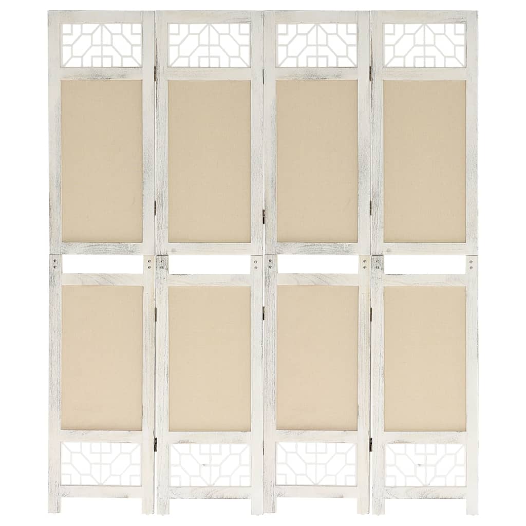 Creme Raumteiler 4-teilig 140x165 cm
