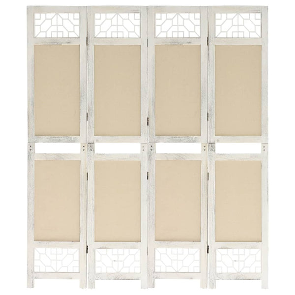 Creme Raumteiler 4-teilig 140x165 cm