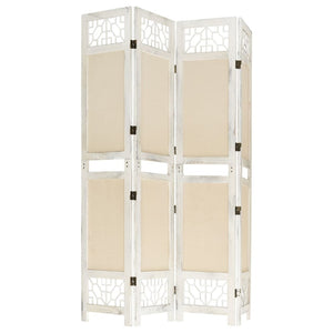 Creme Raumteiler 4-teilig 140x165 cm