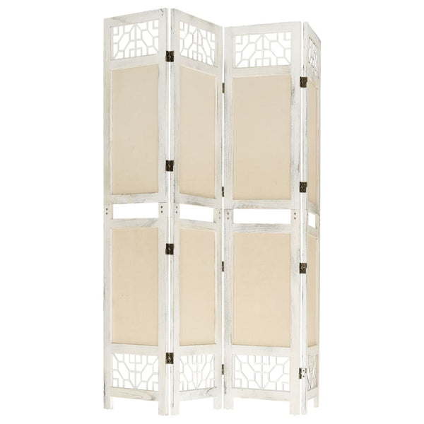 Creme Raumteiler 4-teilig 140x165 cm