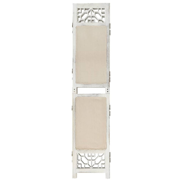 6-tlg. Raumteiler Creme Stoff 210x165 cm