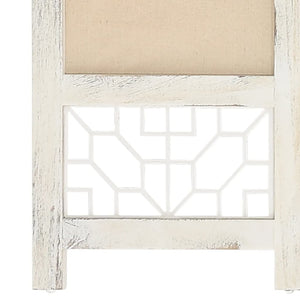 6-tlg. Raumteiler Creme Stoff 210x165 cm