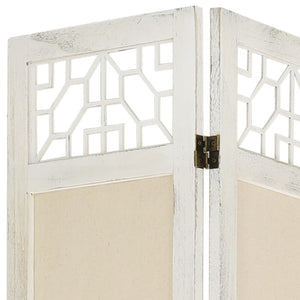 6-tlg. Raumteiler Creme Stoff 210x165 cm