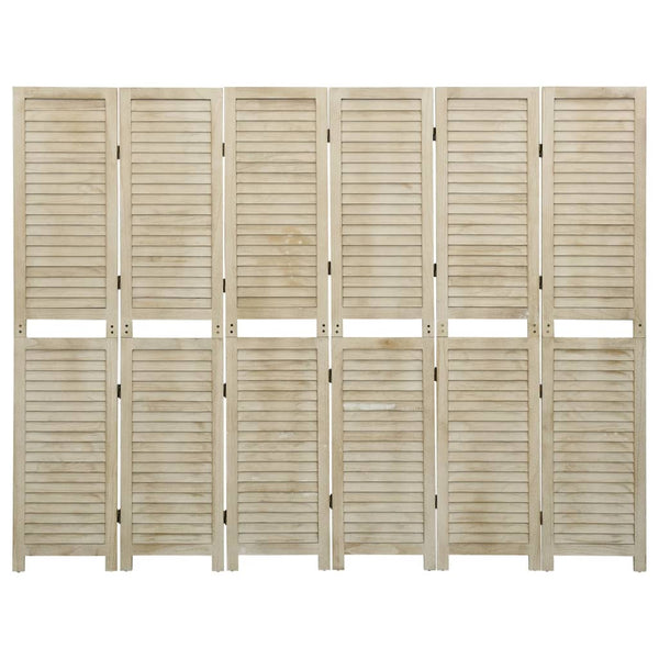 6-teiliger Raumteiler aus Paulownia Holz 210x165 cm