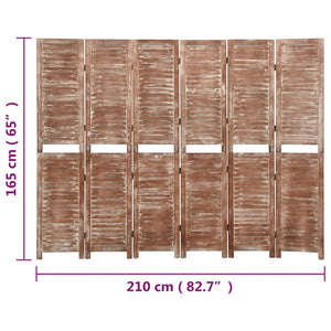Raumteiler Braun 210x165 cm Massivholz