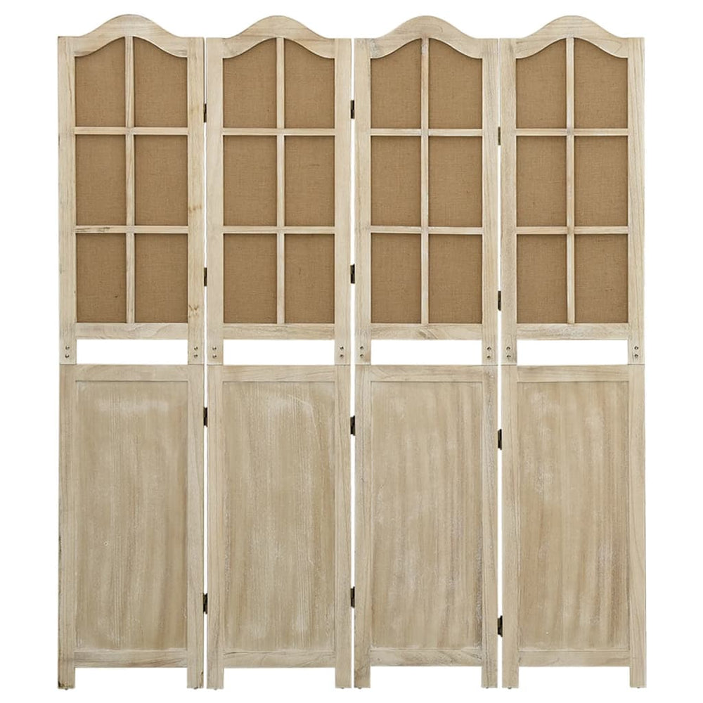 4-tlg. Raumteiler Braun 140x165 cm