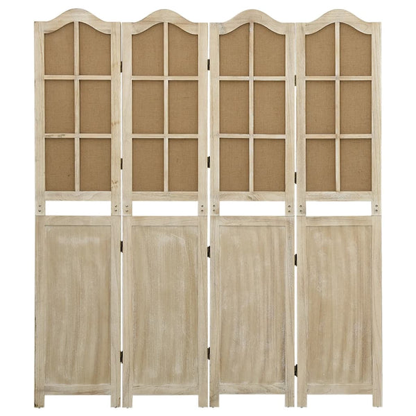 4-tlg. Raumteiler Braun 140x165 cm