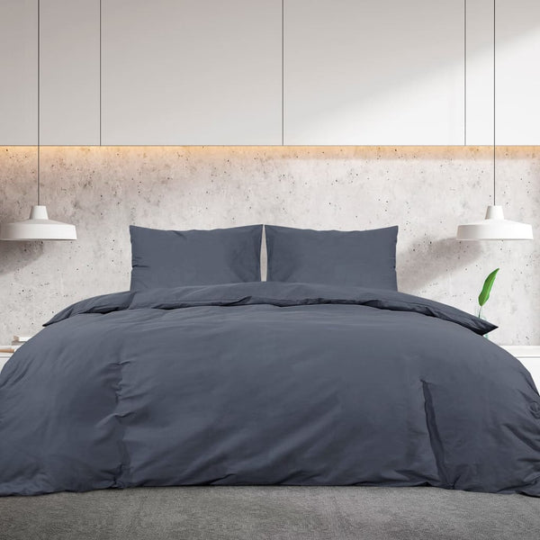 vidaXL Parure de lit microfibre légère anthracite 200x200 cm