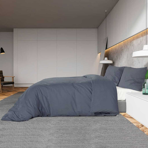 Bettwäsche-Set Anthrazit 200x200 cm Leichte Mikrofaser