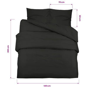 Bettwäsche-Set Schwarz 140x200 cm Leichte Mikrofaser