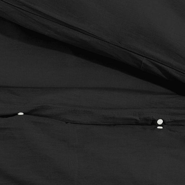 Bettwäsche-Set Schwarz 240x220 cm Leichte Mikrofaser