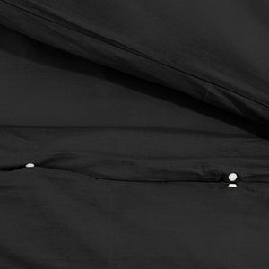 Bettwäsche-Set Schwarz 155x220 cm Leichte Mikrofaser