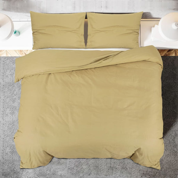 Bettwäsche-Set Taupe 200x200 cm Leichte Mikrofaser