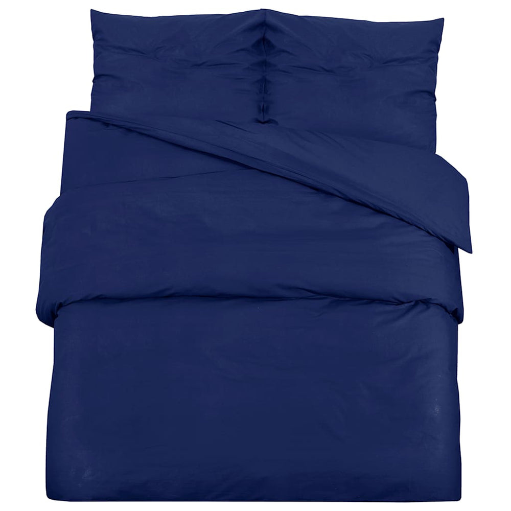 vidaXL Parure de lit bleu marine 155x220 cm Microfibre légère